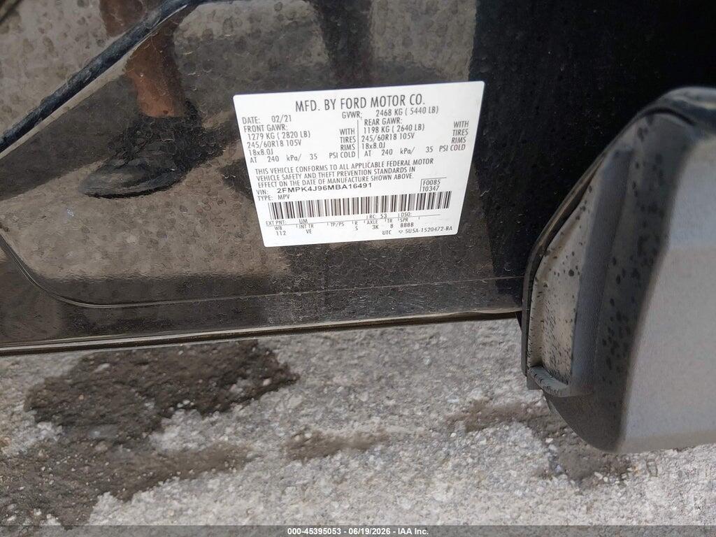 2FMPK4J96MBA16491 2021 FORD EDGE photo no. 9