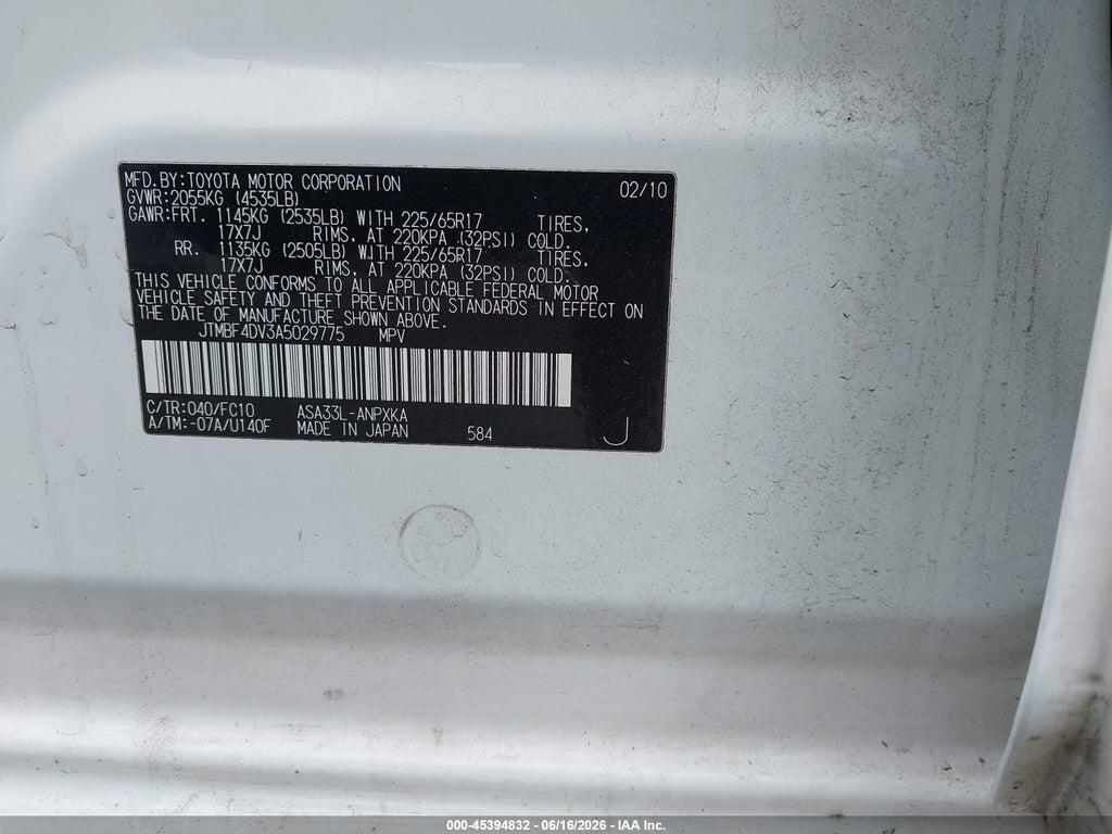 JTMBF4DV3A5029775 2010 TOYOTA RAV4 photo no. 9