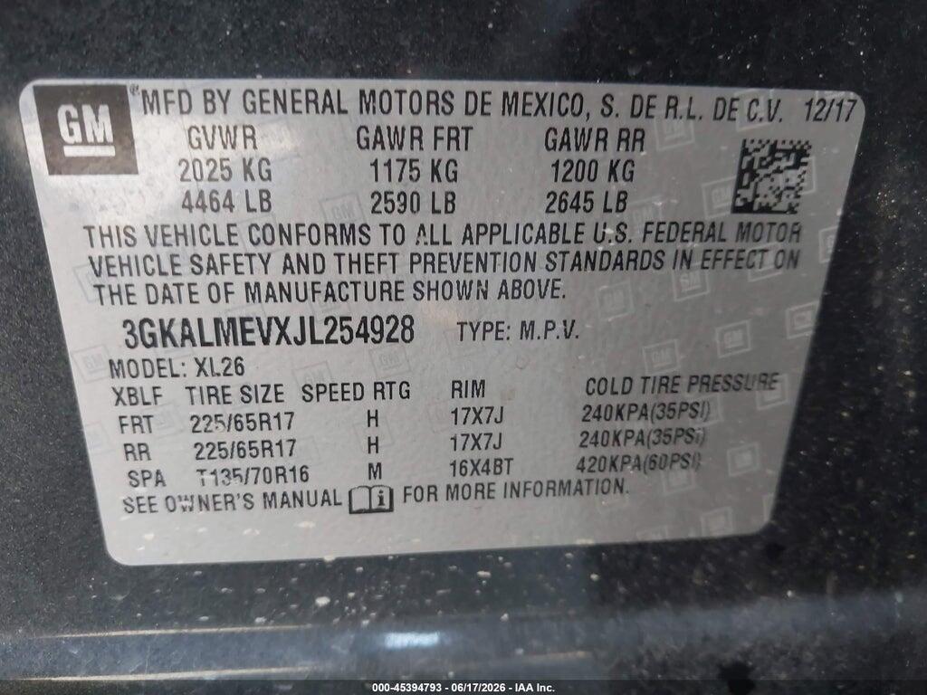 3GKALMEVXJL254928 2018 GMC TERRAIN photo no. 9
