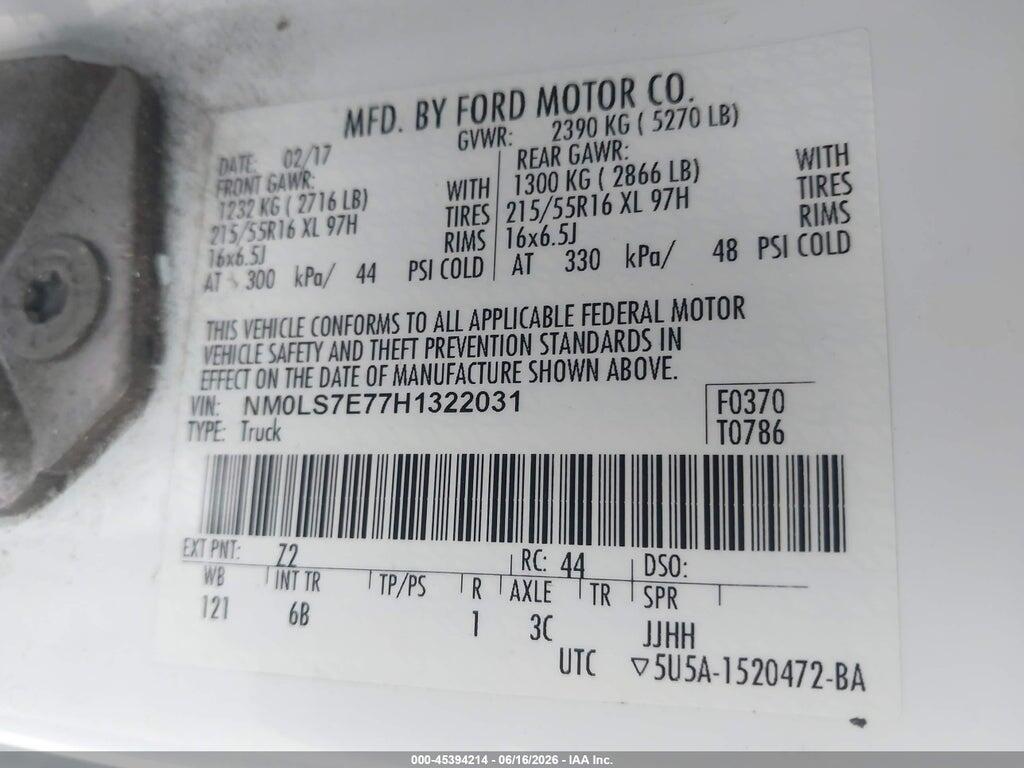 NM0LS7E77H1322031 2017 FORD TRANSIT CONNECT photo no. 9