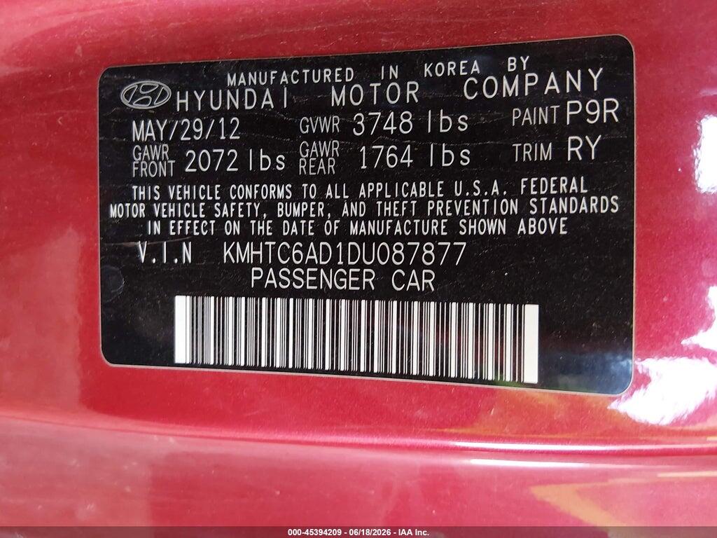 KMHTC6AD1DU087877 2013 HYUNDAI VELOSTER photo no. 9