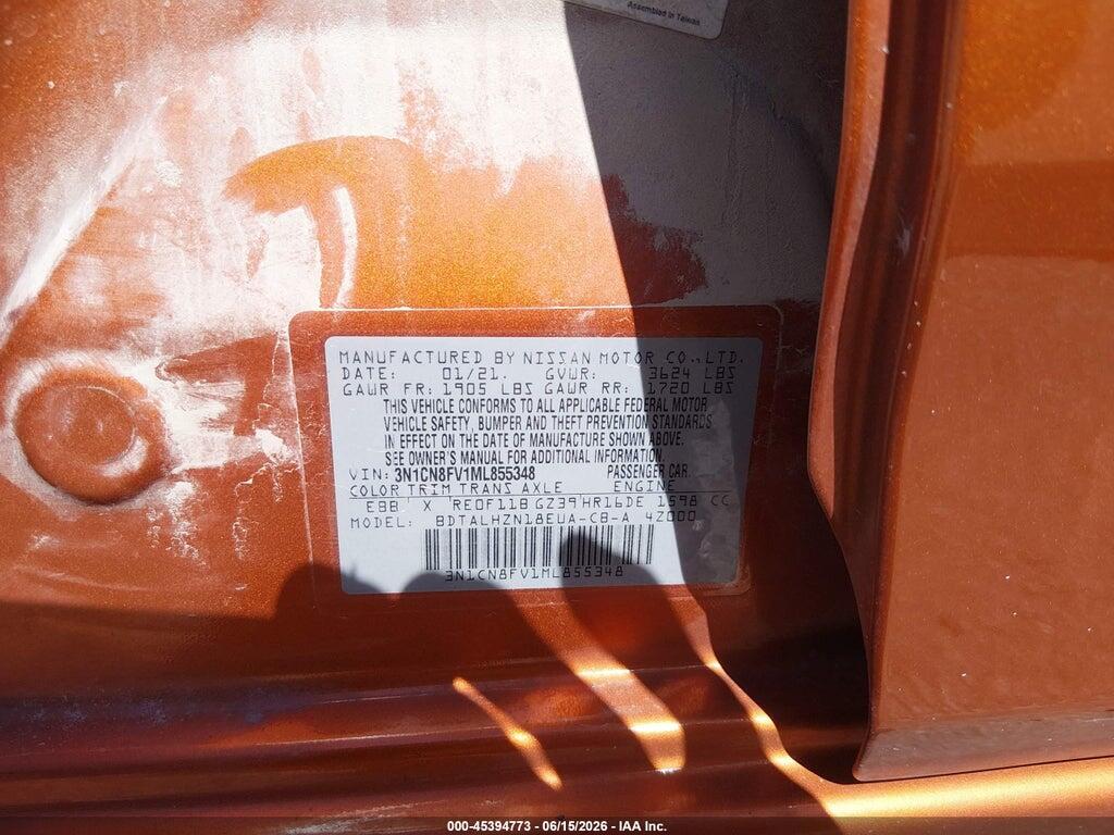 3N1CN8FV1ML855348 2021 NISSAN VERSA photo no. 9
