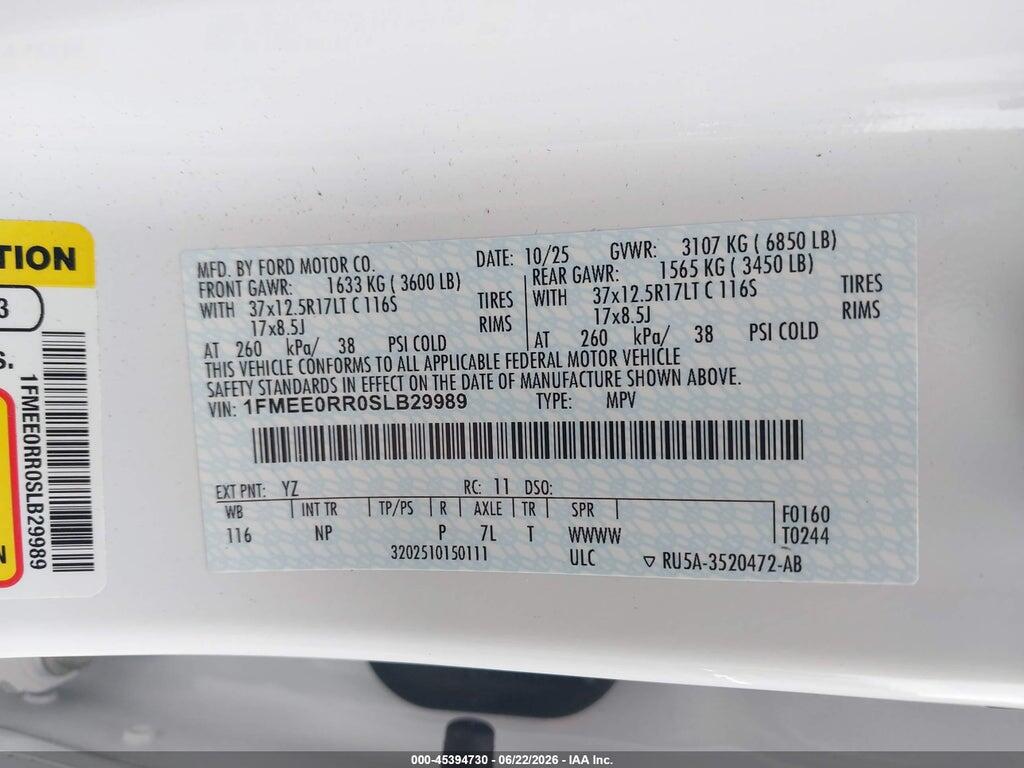 1FMEE0RR0SLB29989 2025 FORD BRONCO photo no. 9