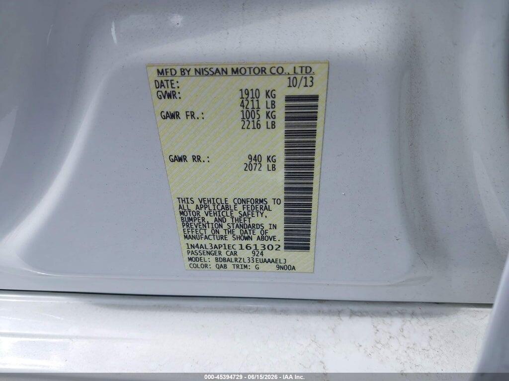 1N4AL3AP1EC161302 2014 NISSAN ALTIMA photo no. 9