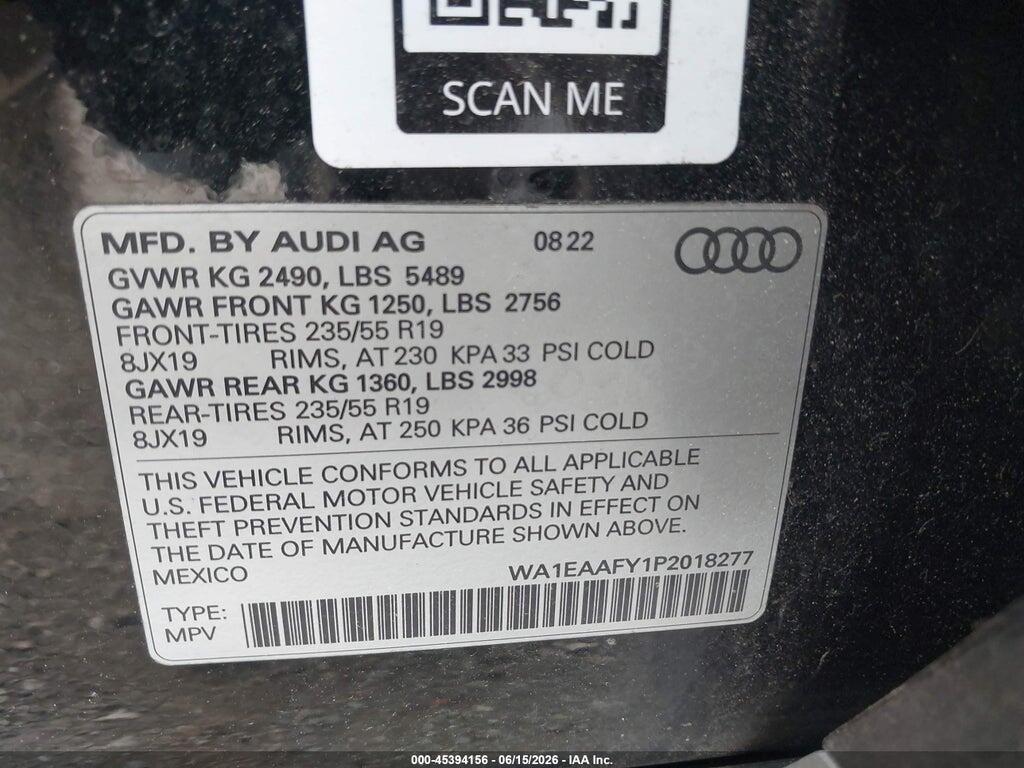 WA1EAAFY1P2018277 2023 AUDI Q5 photo no. 9