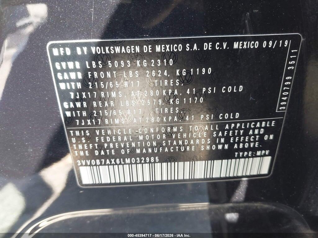 3VV0B7AX6LM032985 2020 VOLKSWAGEN TIGUAN photo no. 9