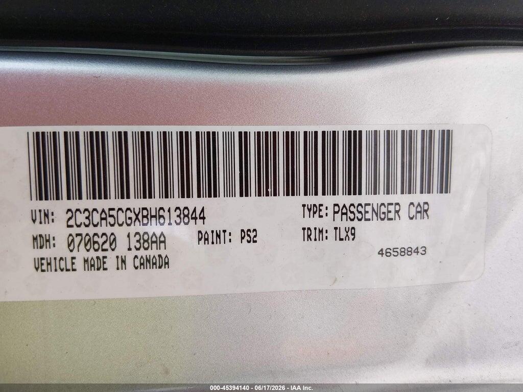2C3CA5CGXBH613844 2011 CHRYSLER 300 photo no. 9