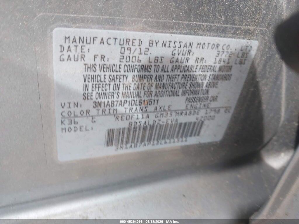 3N1AB7AP1DL611511 2013 NISSAN SENTRA photo no. 9