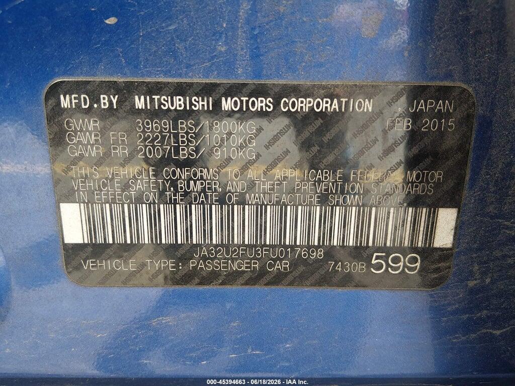 JA32U2FU3FU017698 2015 MITSUBISHI LANCER photo no. 9