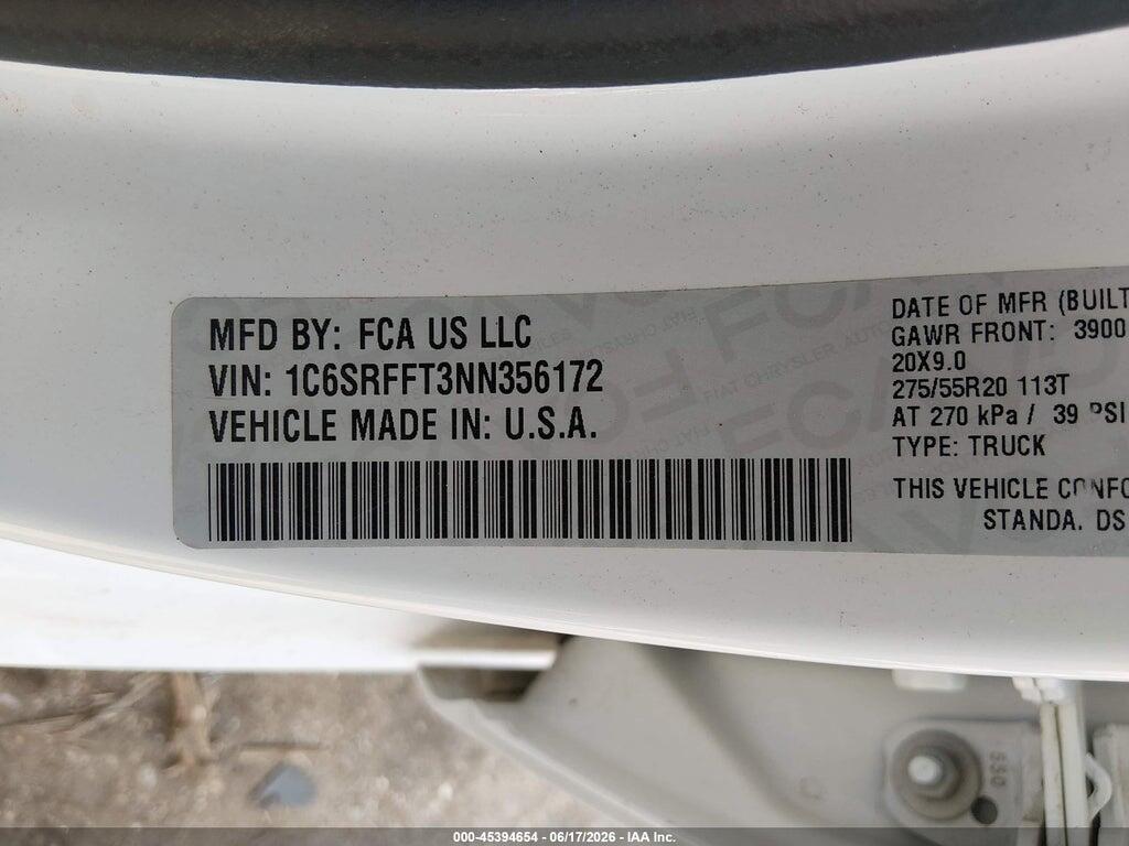 1C6SRFFT3NN356172 2022 RAM 1500 photo no. 9