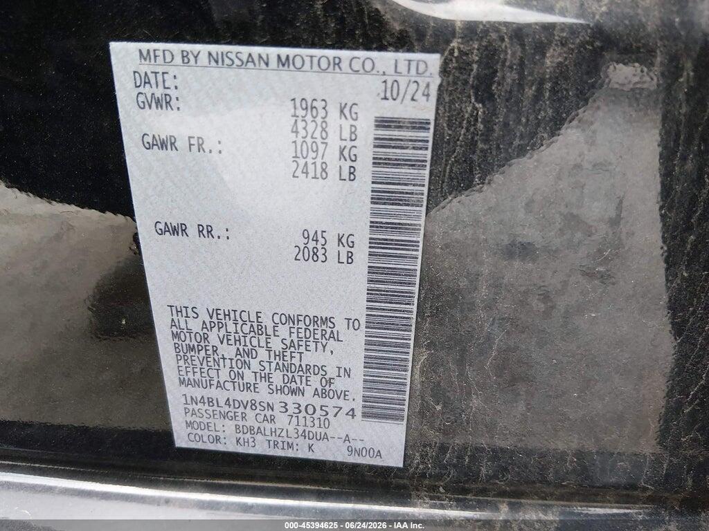 1N4BL4DV8SN330574 2025 NISSAN ALTIMA photo no. 9