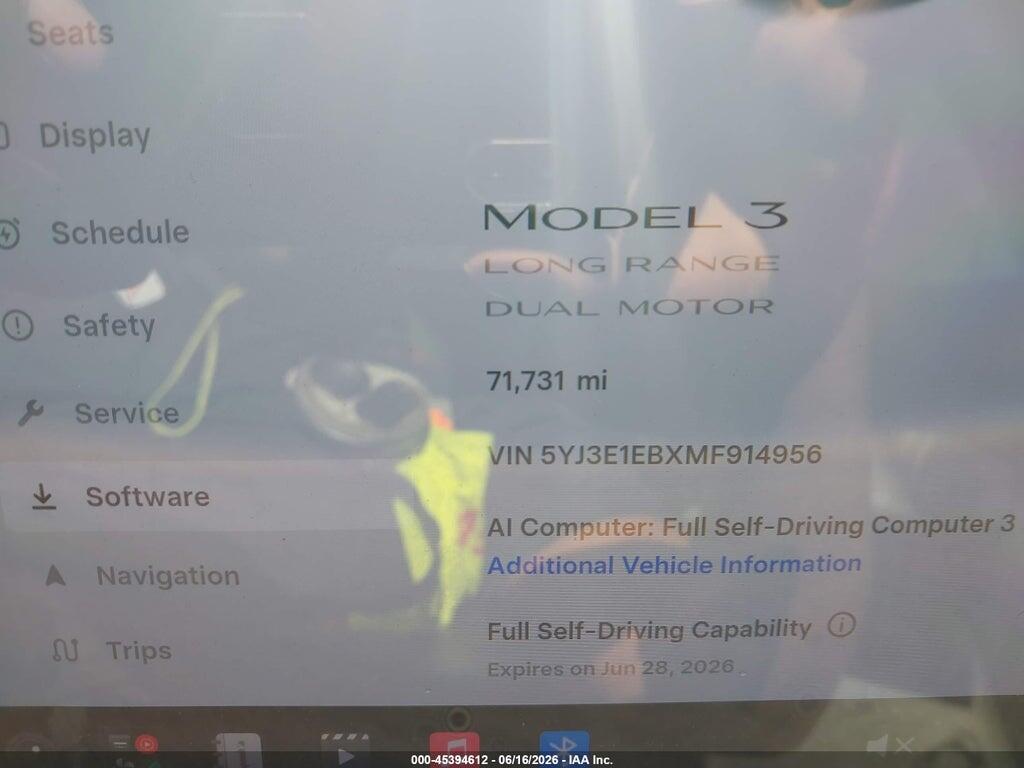 5YJ3E1EBXMF914956 2021 TESLA MODEL 3 photo no. 7
