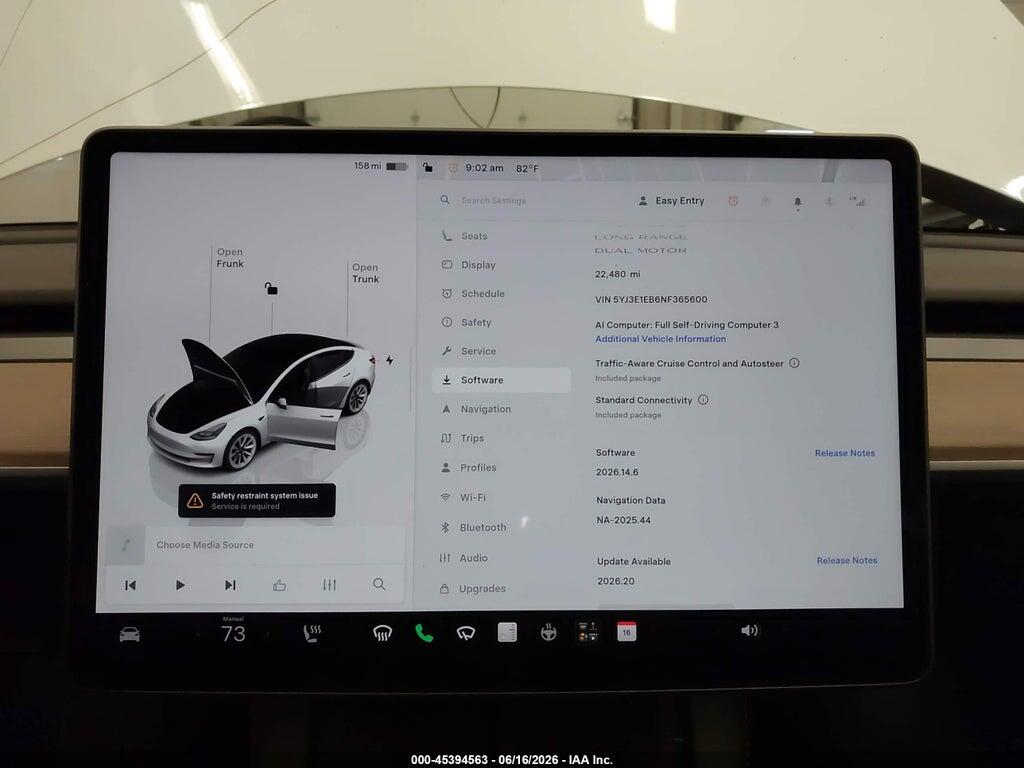 5YJ3E1EB6NF365600 2022 TESLA MODEL 3 photo no. 7