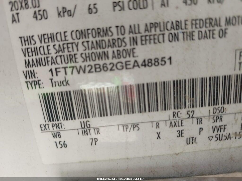 1FT7W2B62GEA48851 2016 FORD F-250 photo no. 9