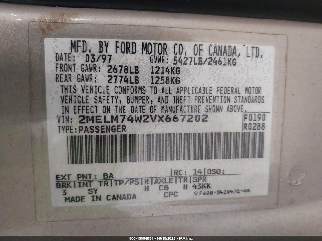 2MELM74W2VX667202 1997 MERCURY GRAND MARQUIS photo no. 9