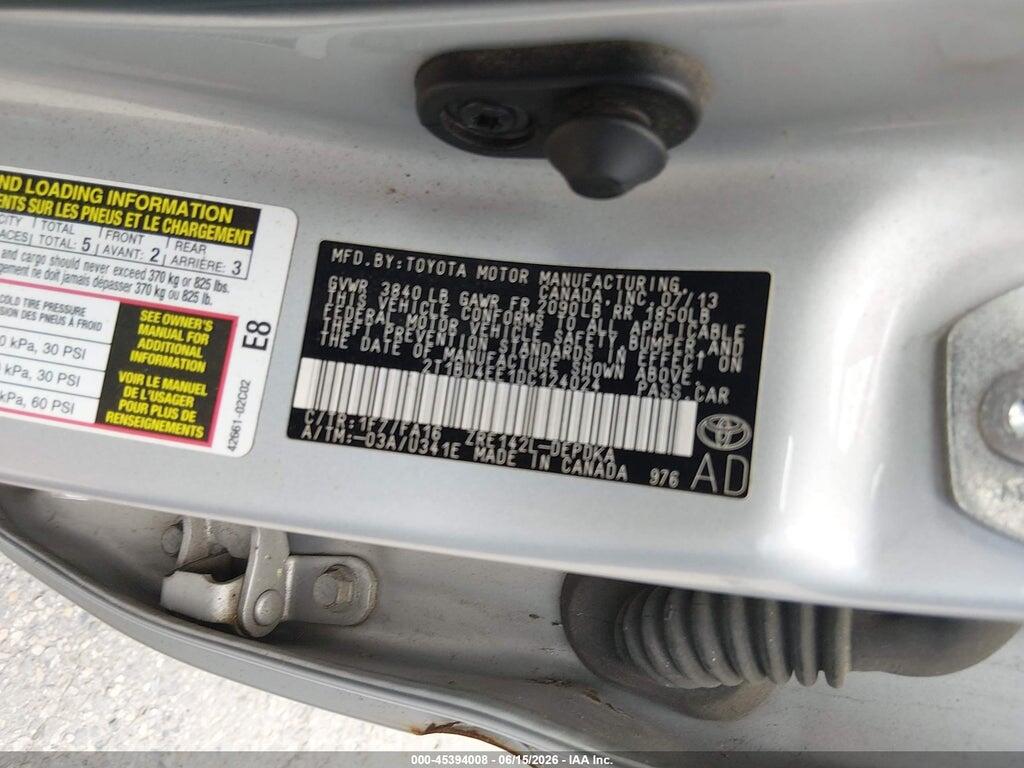 2T1BU4EE1DC124024 2013 TOYOTA COROLLA photo no. 9