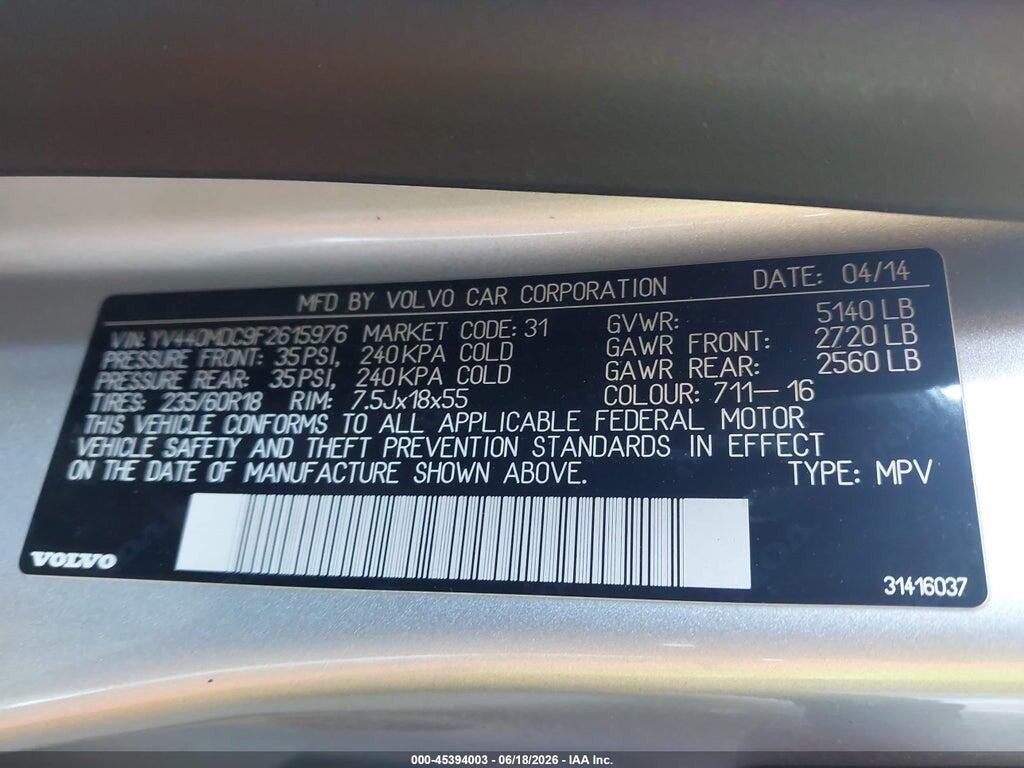 YV440MDC9F2615976 2015 VOLVO XC60 photo no. 9