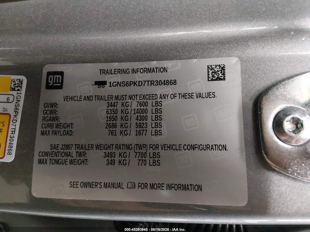 1GNS6PKD7TR304868 2026 CHEVROLET TAHOE photo no. 9