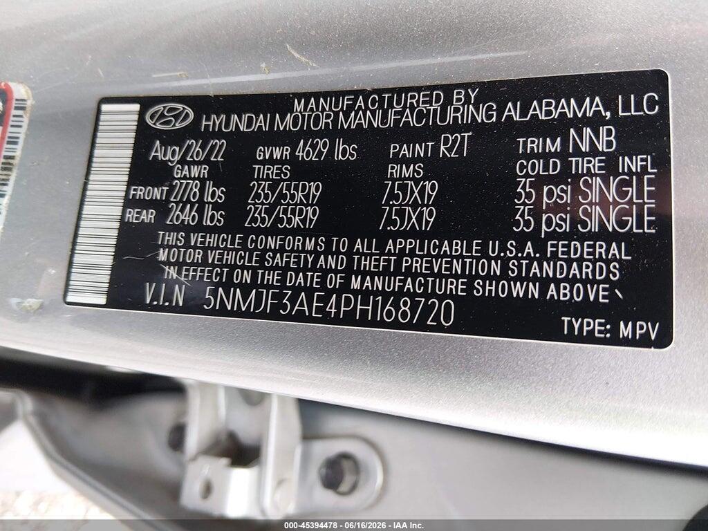 5NMJF3AE4PH168720 2023 HYUNDAI TUCSON photo no. 9