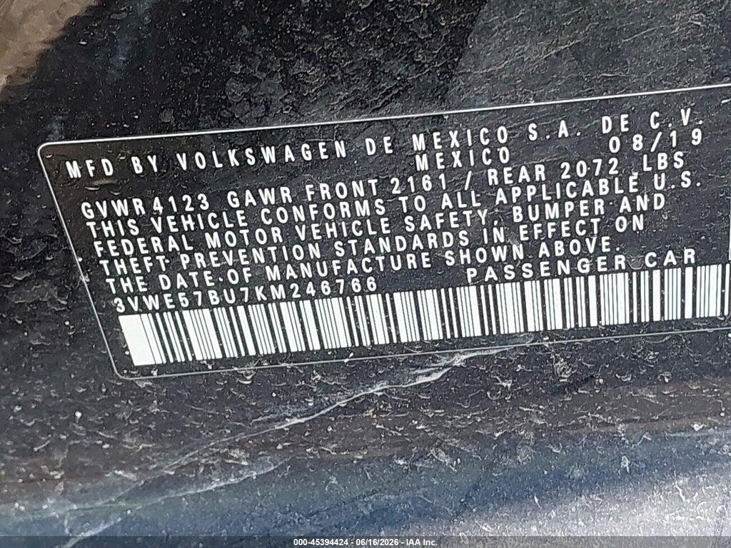 3VWE57BU7KM246766 2019 VOLKSWAGEN JETTA photo no. 9
