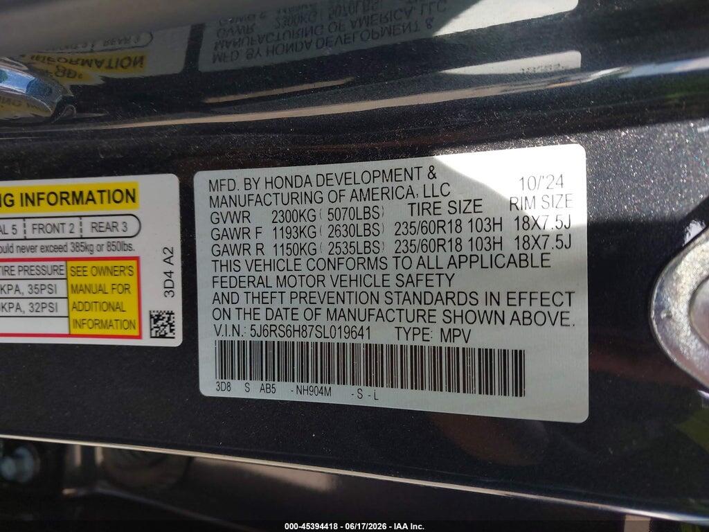 5J6RS6H87SL019641 2025 HONDA CR-V HYBRID photo no. 9