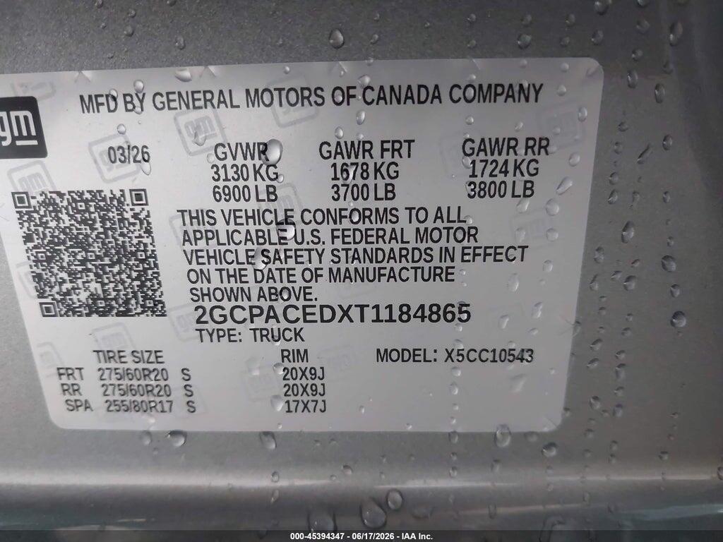 2GCPACEDXT1184865 2026 CHEVROLET SILVERADO 1500 photo no. 9