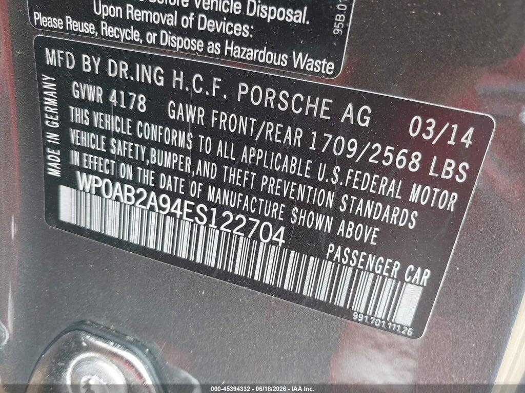 WP0AB2A94ES122704 2014 PORSCHE 911 photo no. 9