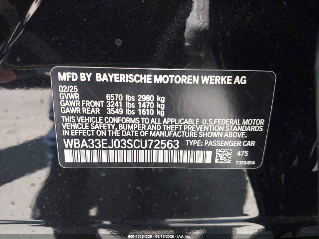 WBA33EJ03SCU72563 2025 BMW 760I photo no. 9