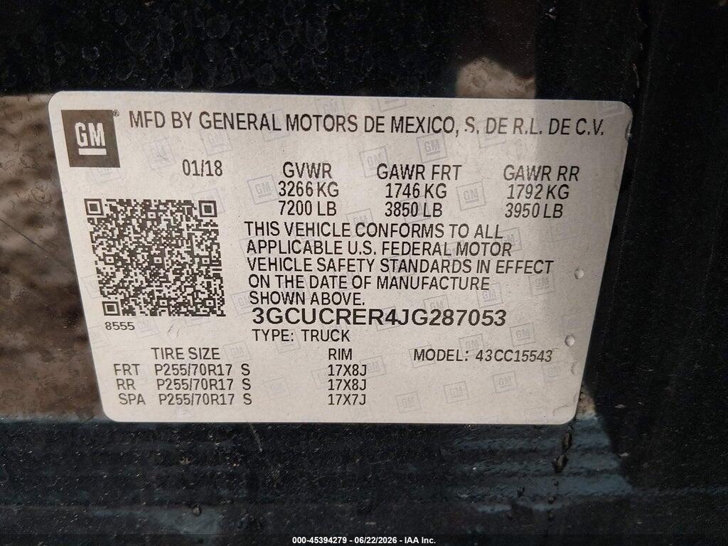 3GCUCRER4JG287053 2018 CHEVROLET SILVERADO 1500 photo no. 9