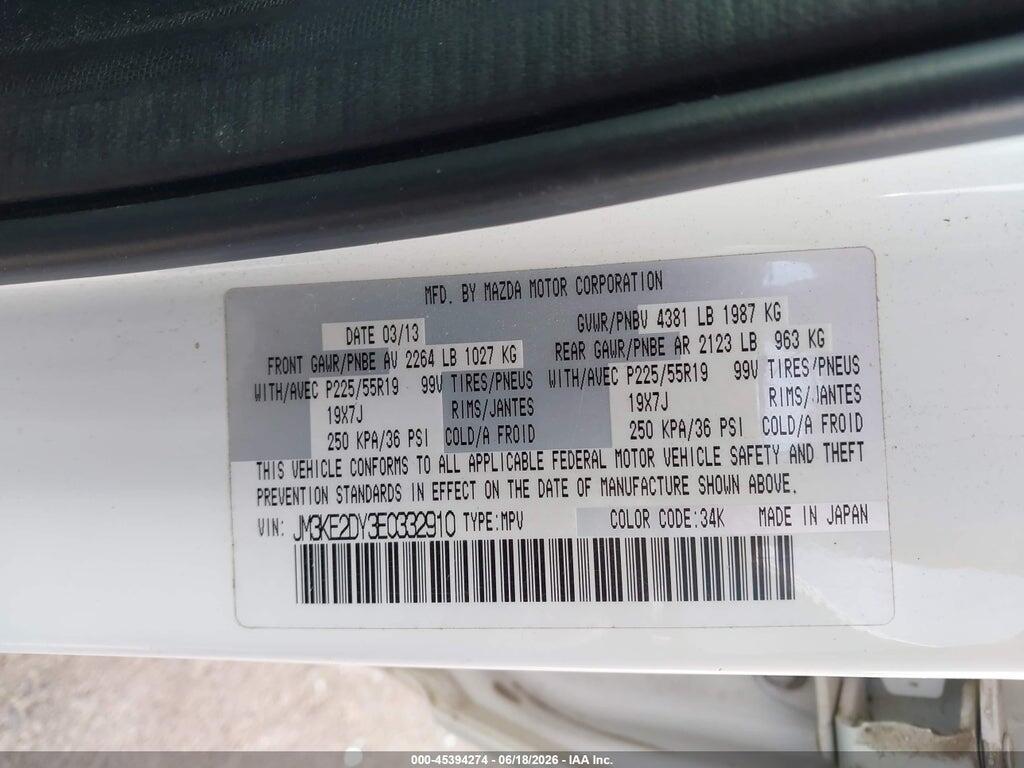JM3KE2DY3E0332910 2014 MAZDA CX-5 photo no. 9
