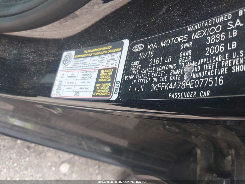 3KPFK4A78HE077516 2017 KIA FORTE photo no. 9