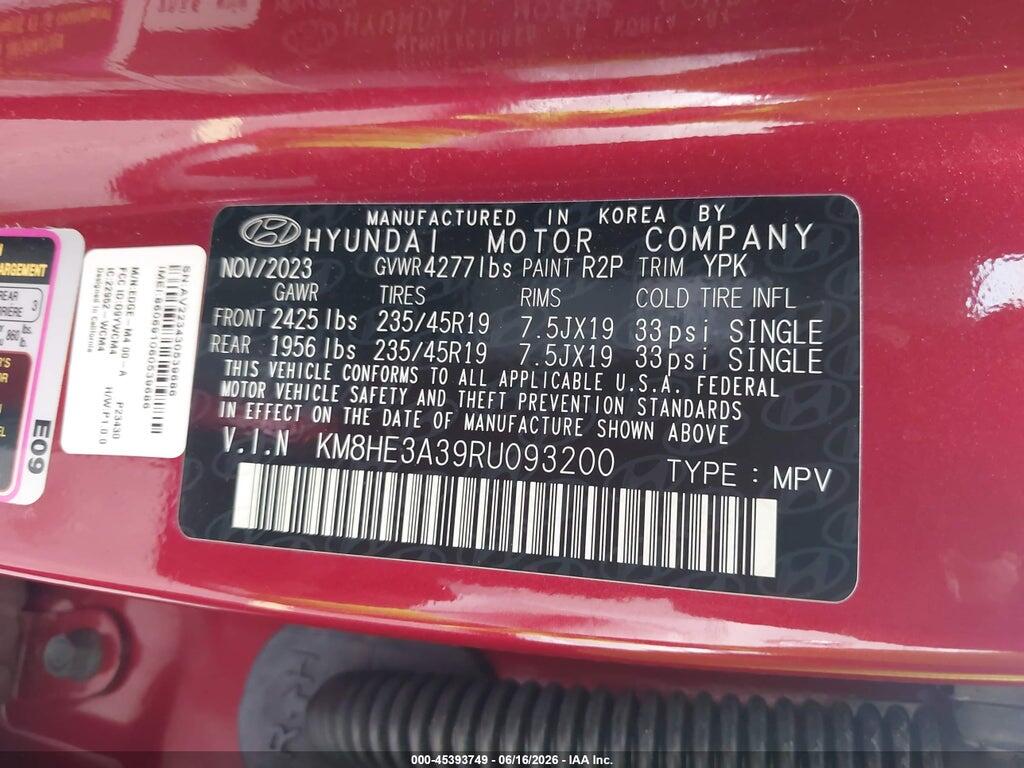 KM8HE3A39RU093200 2024 HYUNDAI KONA photo no. 9