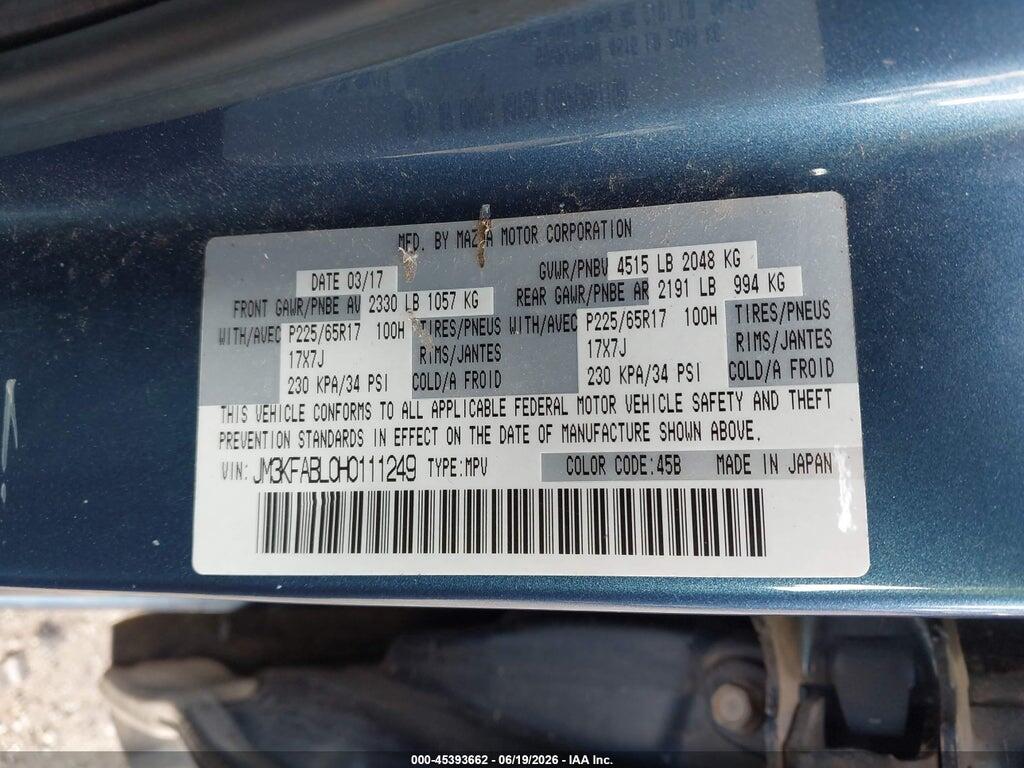 JM3KFABL0H0111249 2017 MAZDA CX-5 photo no. 9