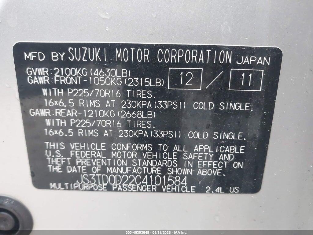 JS3TD0D22C4101584 2012 SUZUKI GRAND VITARA photo no. 9
