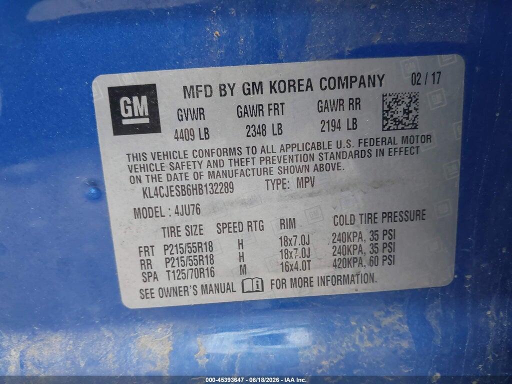 KL4CJESB6HB132289 2017 BUICK ENCORE photo no. 9