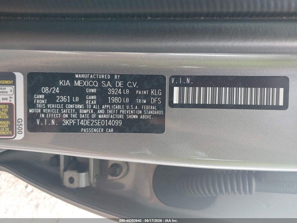 3KPFT4DE2SE014099 2025 KIA K4 photo no. 9