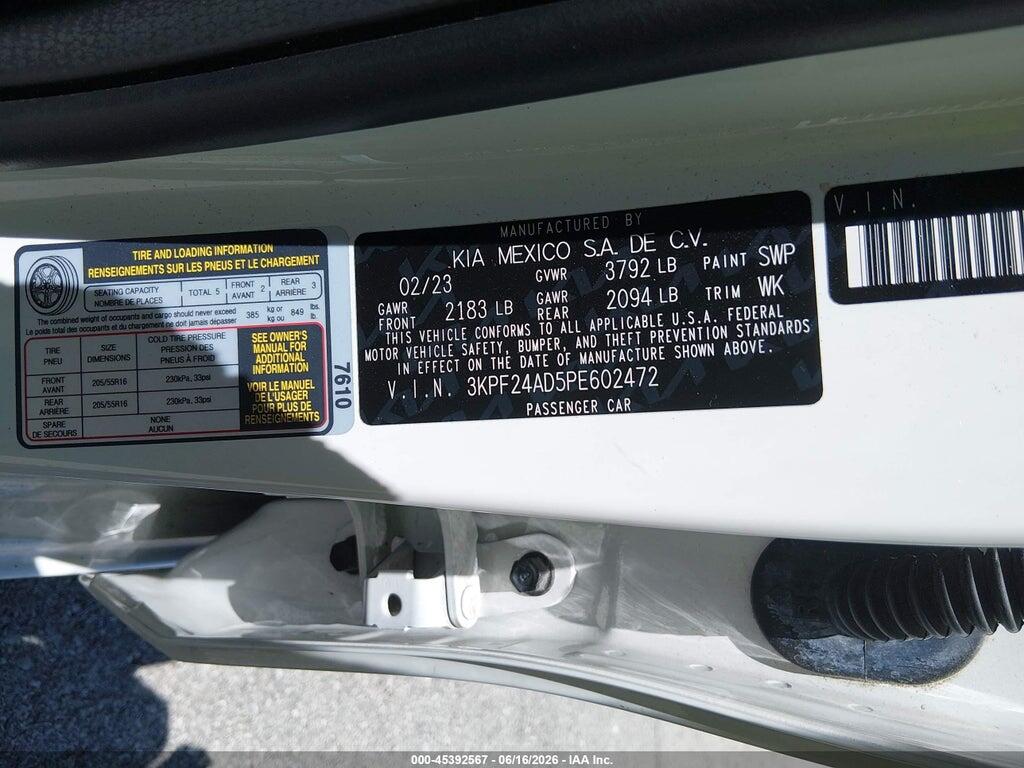 3KPF24AD5PE602472 2023 KIA FORTE photo no. 9