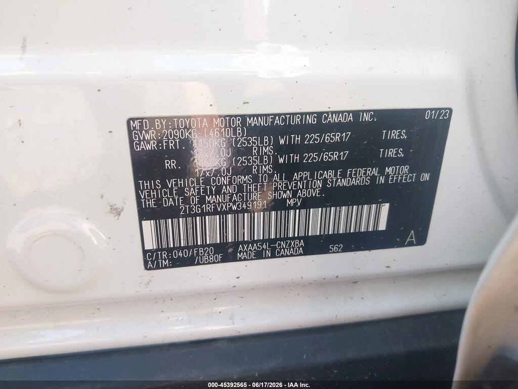 2T3G1RFVXPW349191 2023 TOYOTA RAV4 photo no. 9