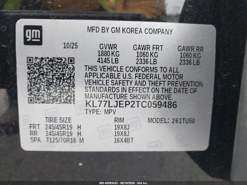 KL77LJEP2TC059486 2026 CHEVROLET TRAX photo no. 9