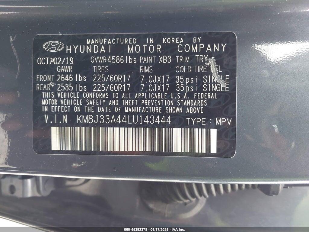 KM8J33A44LU143444 2020 HYUNDAI TUCSON photo no. 9