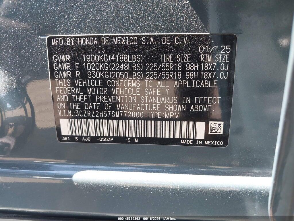3CZRZ2H57SM772000 2025 HONDA HR-V photo no. 9