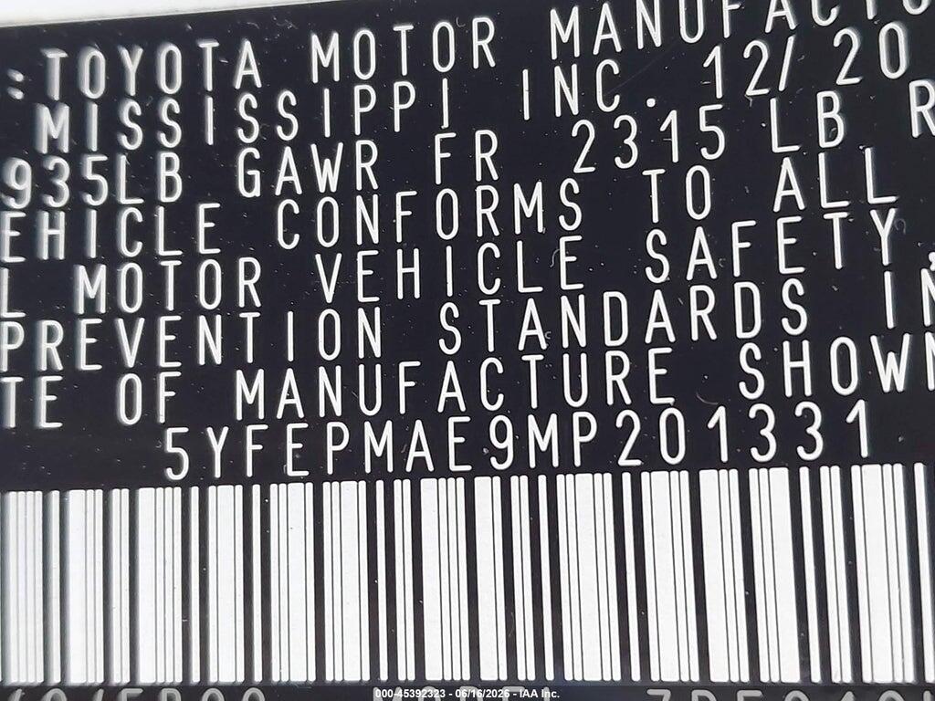 5YFEPMAE9MP201331 2021 TOYOTA COROLLA photo no. 9