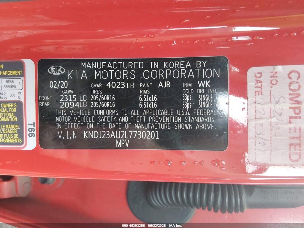 KNDJ23AU2L7730201 2020 KIA SOUL photo no. 9