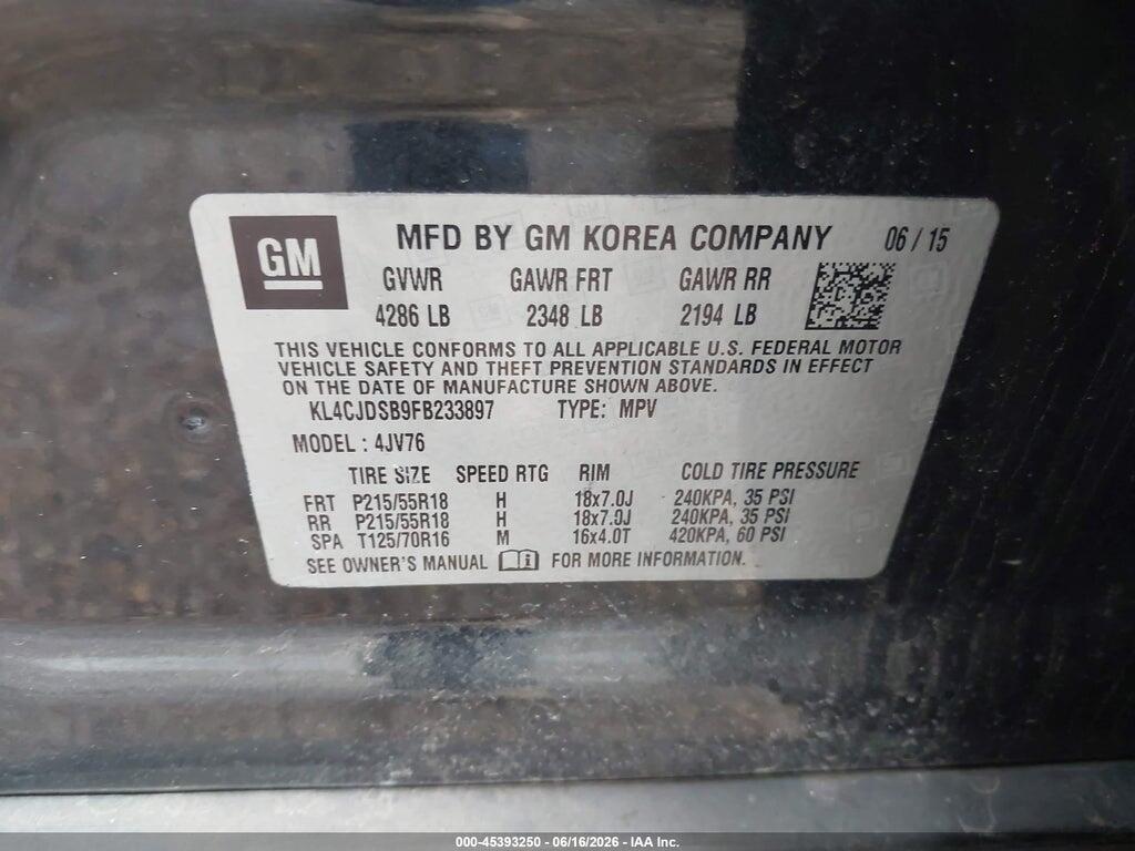 KL4CJDSB9FB233897 2015 BUICK ENCORE photo no. 9