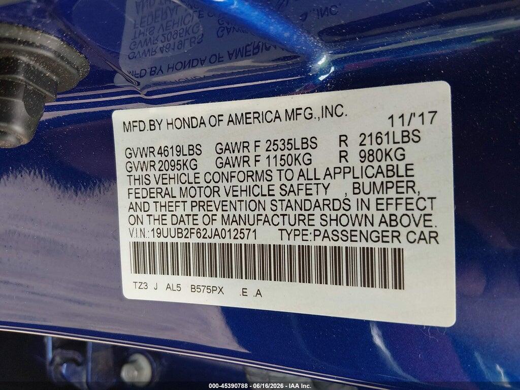 19UUB2F62JA012571 2018 ACURA TLX photo no. 9