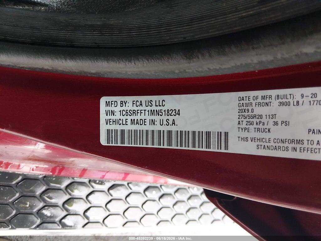 1C6SRFFT1MN518234 2021 RAM 1500 photo no. 9