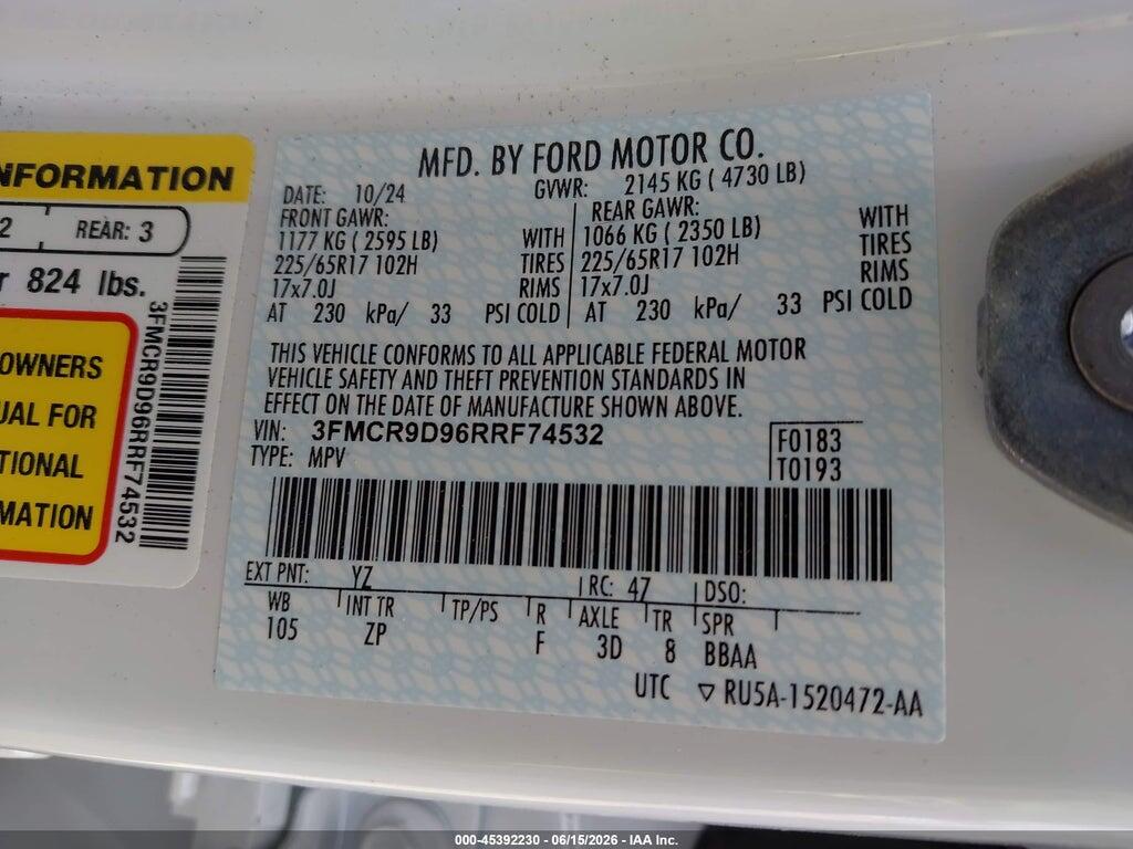 3FMCR9D96RRF74532 2024 FORD BRONCO SPORT photo no. 9