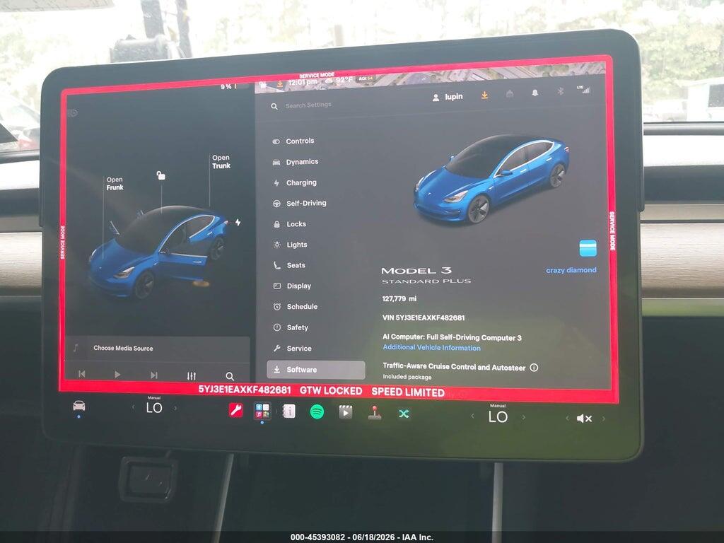 5YJ3E1EAXKF482681 2019 TESLA MODEL 3 photo no. 7