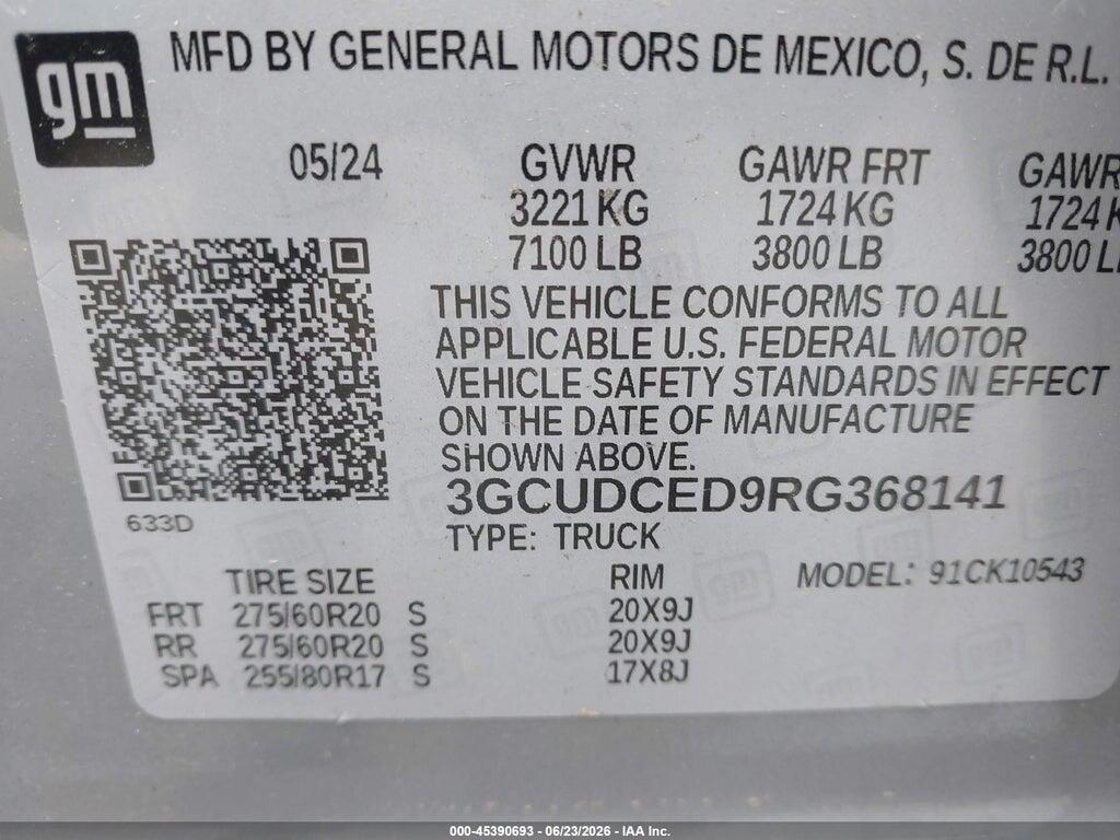 3GCUDCED9RG368141 2024 CHEVROLET SILVERADO 1500 photo no. 9