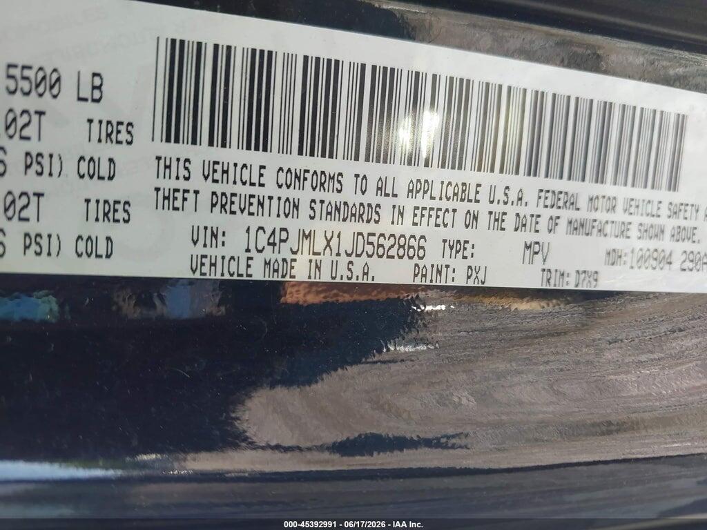 1C4PJMLX1JD562866 2018 JEEP CHEROKEE photo no. 9